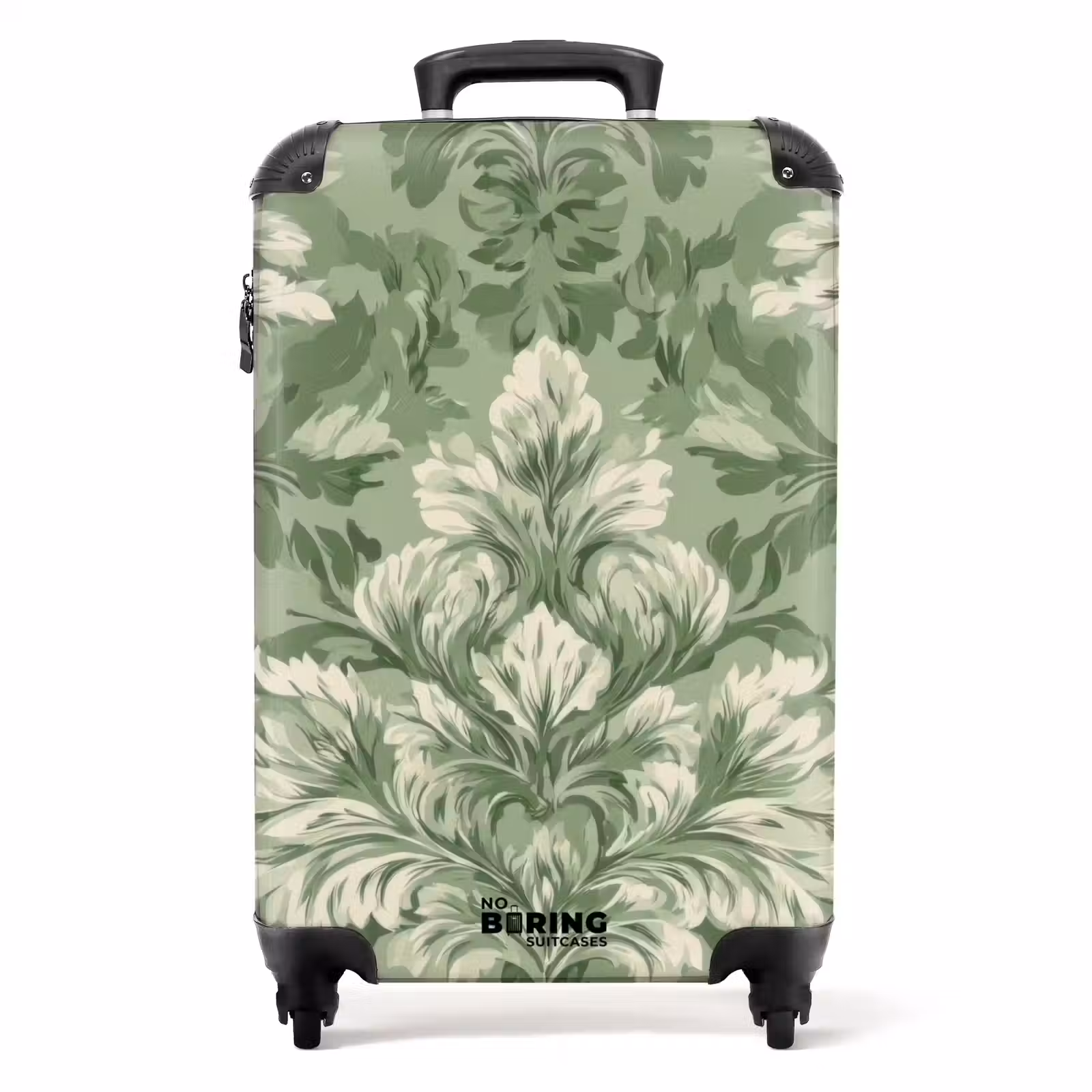 Valise - Élégant - Vert clair - Plantes - Motif - Cintré — 1