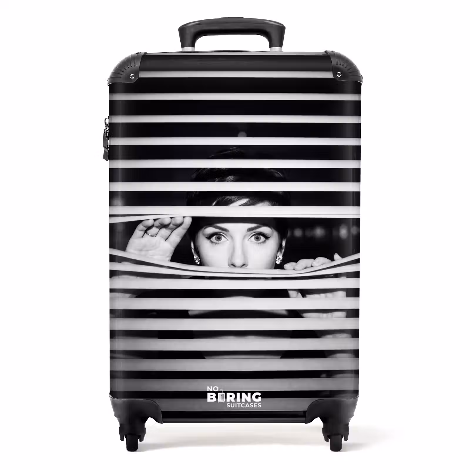 Valise - Femme - Stores - Portrait - Noir et blanc — 1