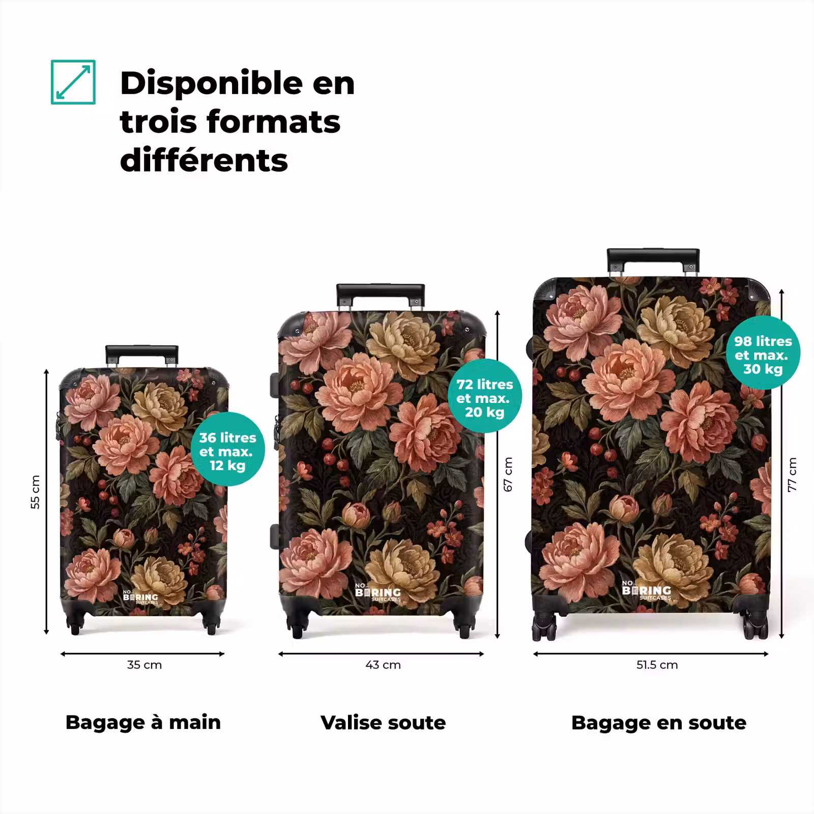 Valise - Fleurs - Motif - Nature - Vintage - Rose — 1