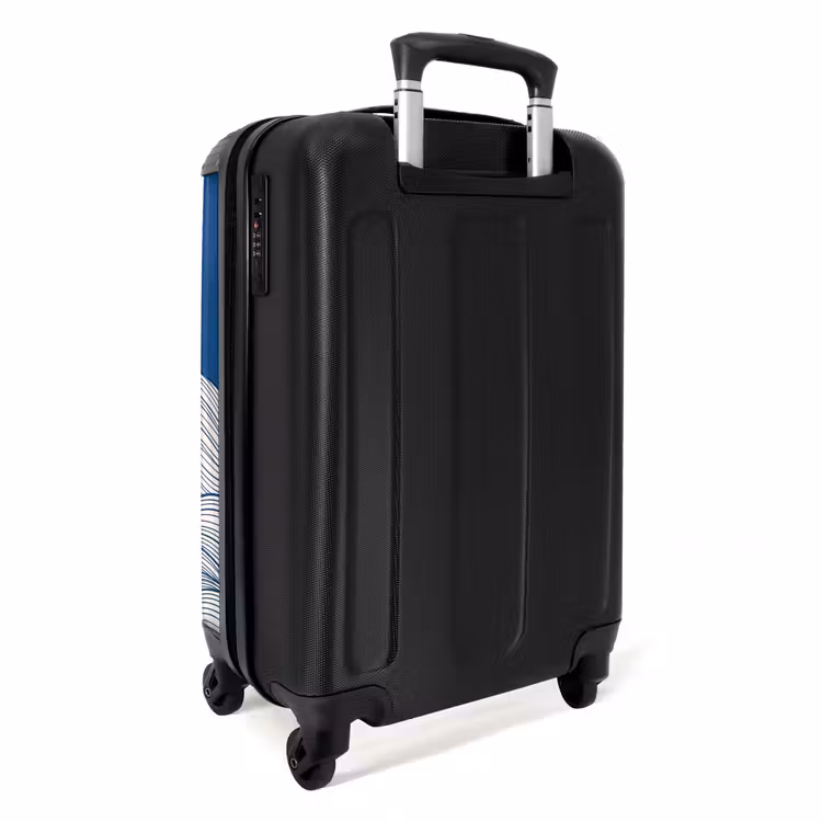Valise - Baleine - Queue - Vagues - Dessin au trait - Bleu — 4