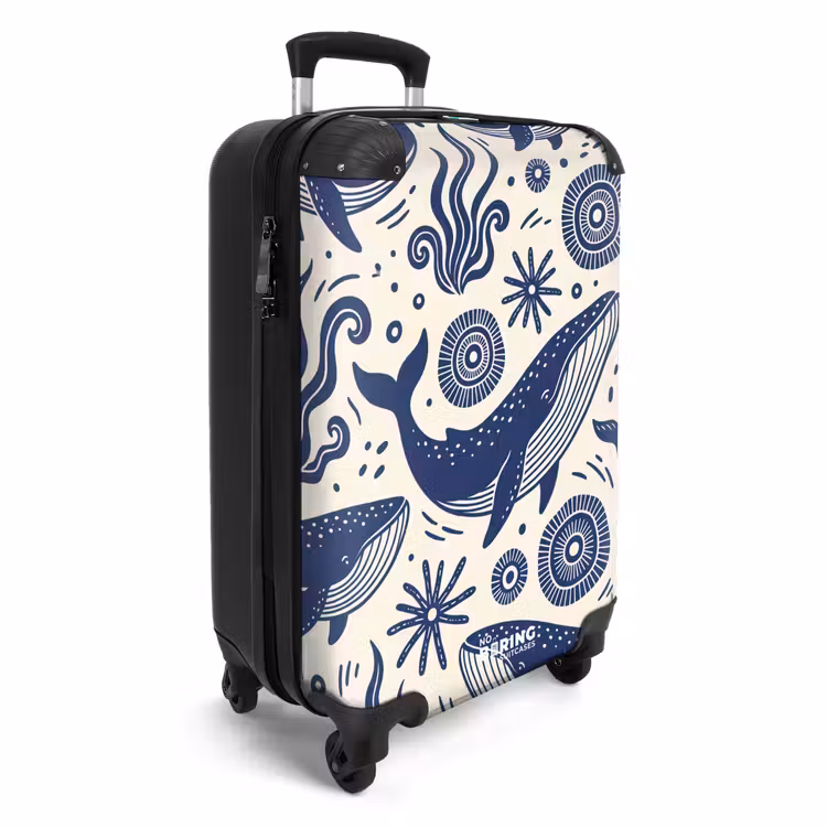 Valise - Baleine - Sous-marin - Animaux - Abstrait - Bleu — 2