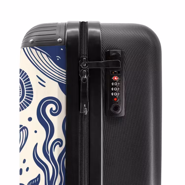 Valise - Baleine - Sous-marin - Animaux - Abstrait - Bleu — 6