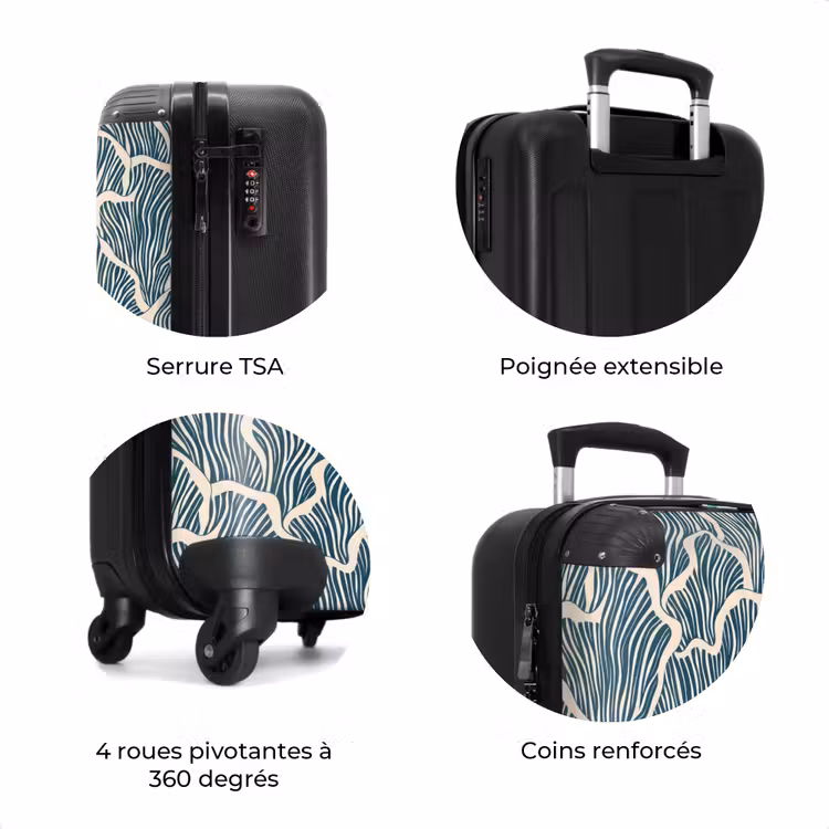 Valise - Bio - Bleu - Crème - Coquillages — 8