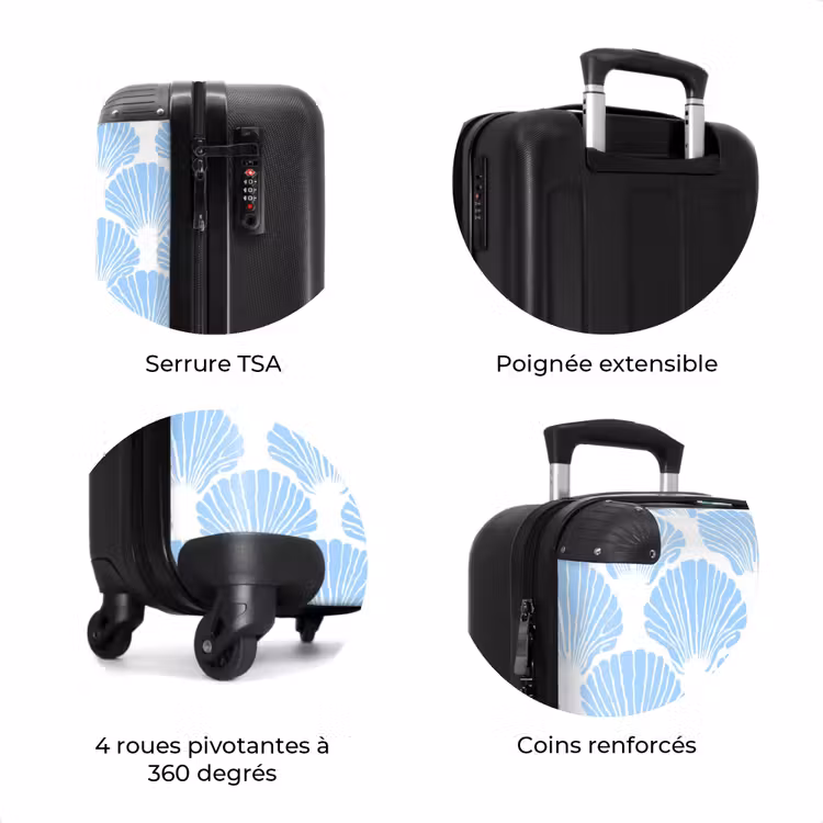 Valise - Bleu - Blanc - Coquillages - Graphisme - Texture — 8