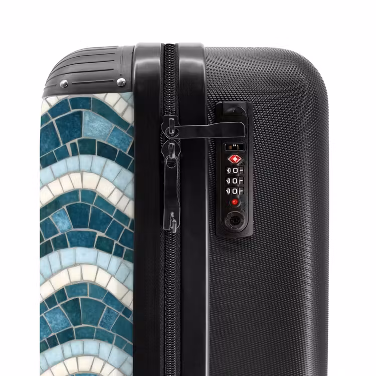 Valise - Bleu - Blanc - Mosaïque - Ondulé — 6