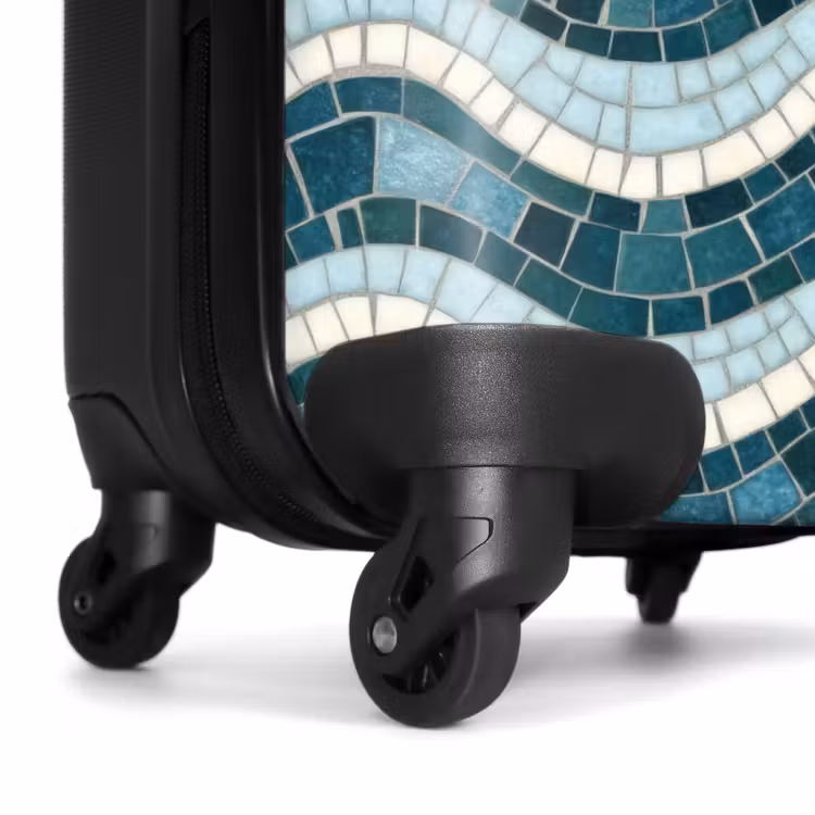 Valise - Bleu - Blanc - Mosaïque - Ondulé — 7