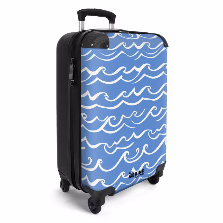 Valise - Bleu - Blanc - Simple - Dessiné - Vagues — 2