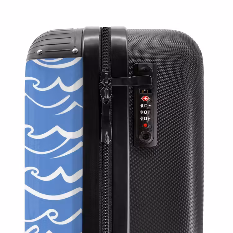 Valise - Bleu - Blanc - Simple - Dessiné - Vagues — 6