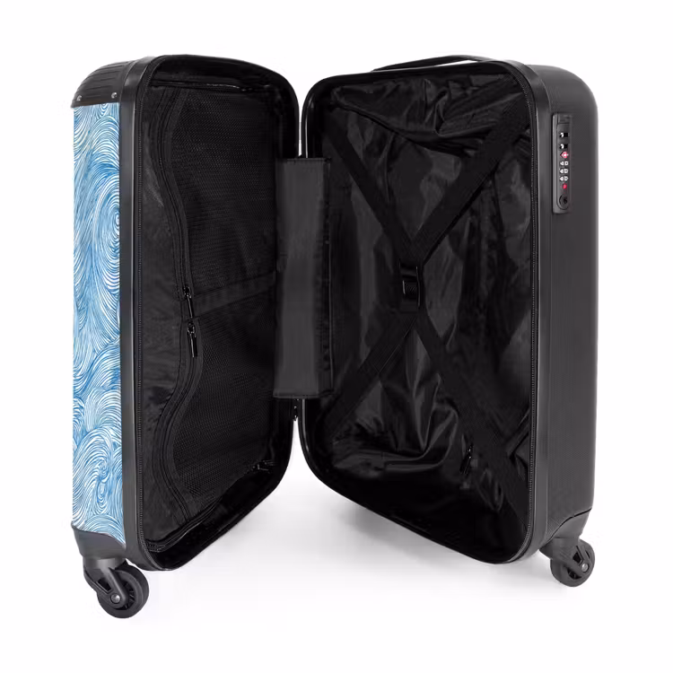 Valise - Bleu - Blanc - Spirale - Vagues - Lignes — 5
