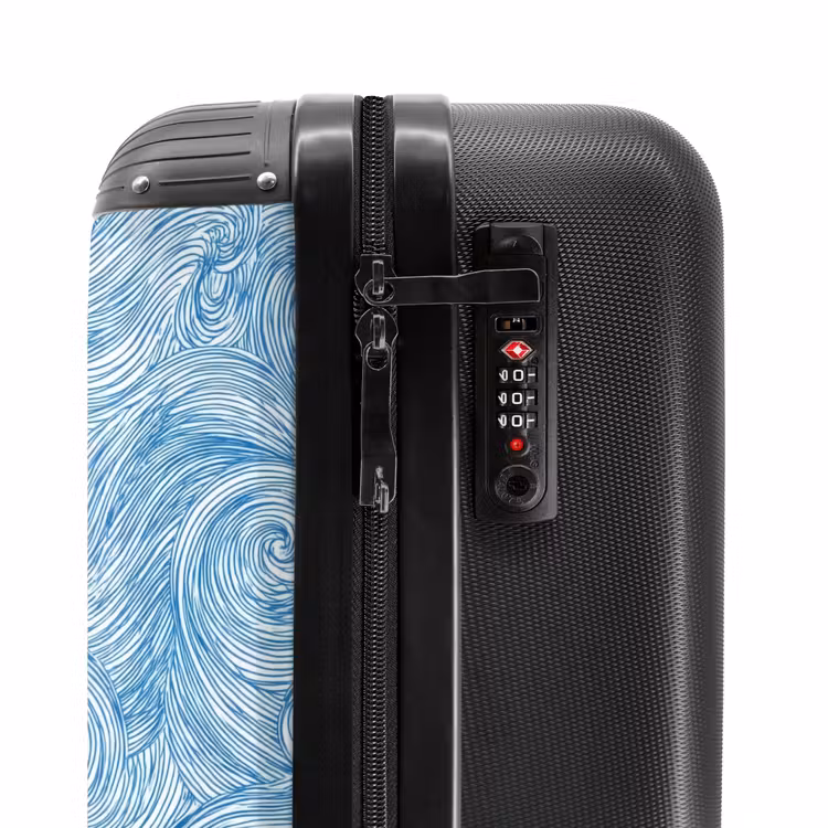 Valise - Bleu - Blanc - Spirale - Vagues - Lignes — 6