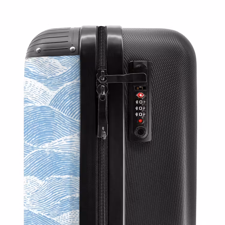 Valise - Bleu - Blanc - Vagues - Dessiné — 6