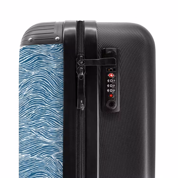 Valise - Bleu - Blanc - Vagues - Dessiné - Texture — 6