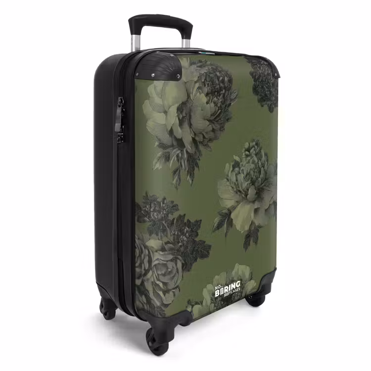 Valise - Classique - botanique - vert d'olive - fleurs — 2
