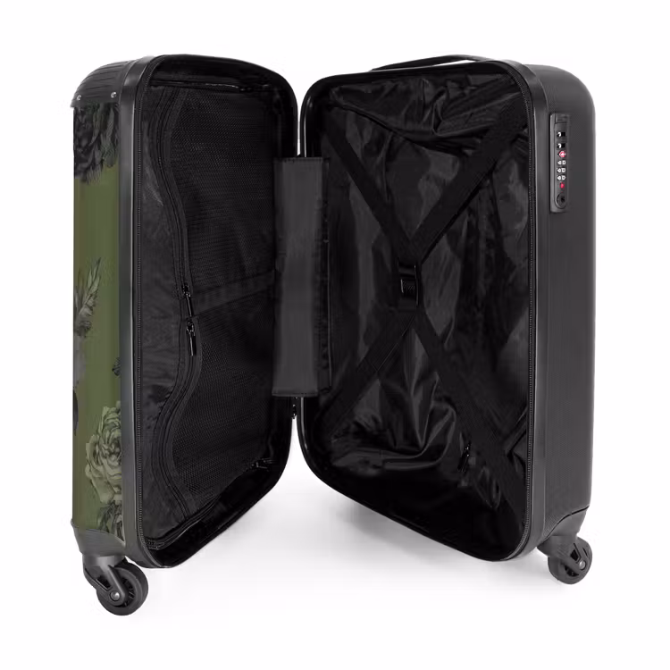 Valise - Classique - botanique - vert d'olive - fleurs — 5