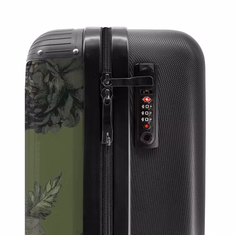 Valise - Classique - botanique - vert d'olive - fleurs — 6