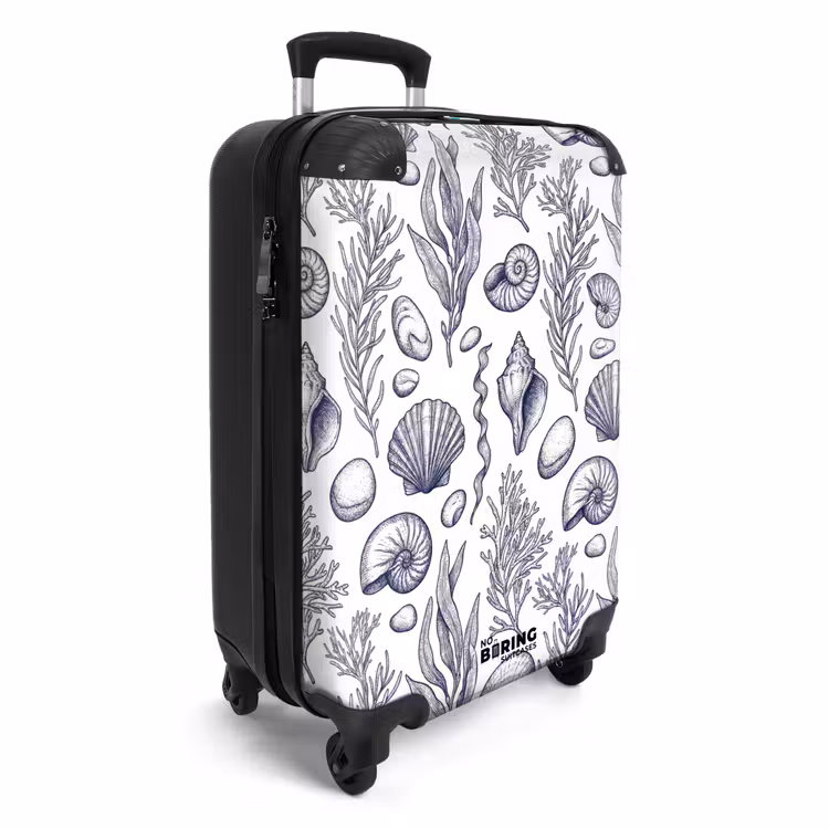Valise - Coquillages - Algues - Océan - Illustration - Bleu — 2