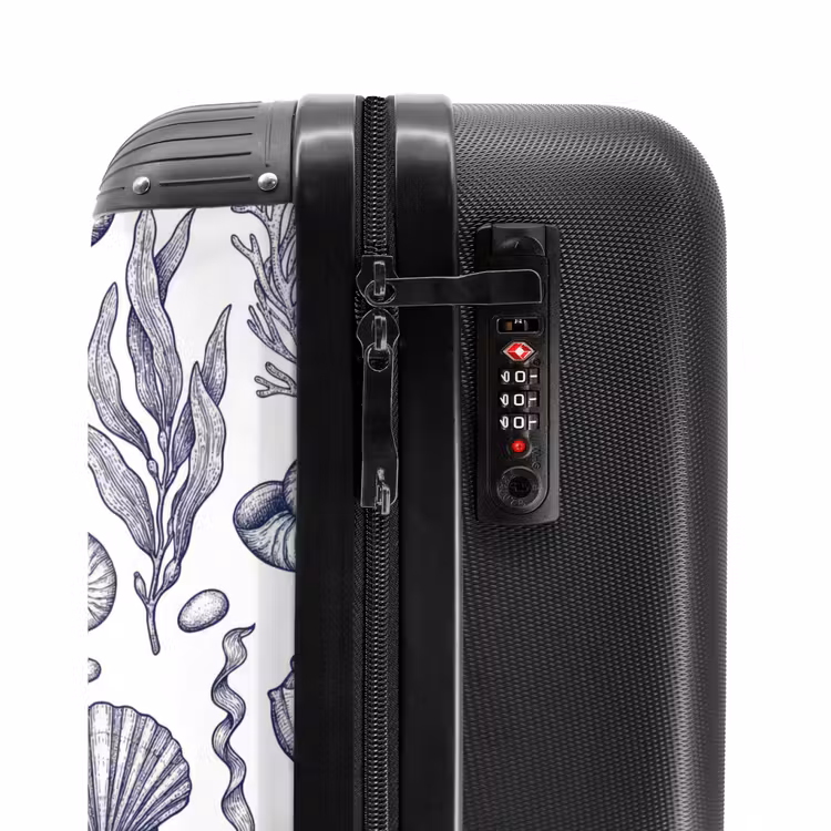 Valise - Coquillages - Algues - Océan - Illustration - Bleu — 6