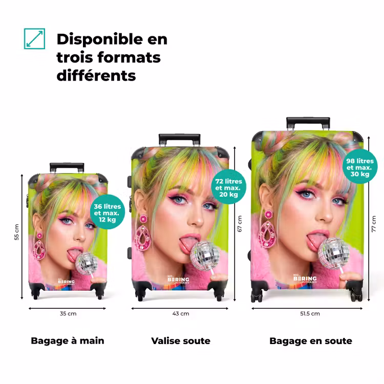 Valise - Femme - Cheveux colorés - Pop art - Moderne - Dynamique — 3