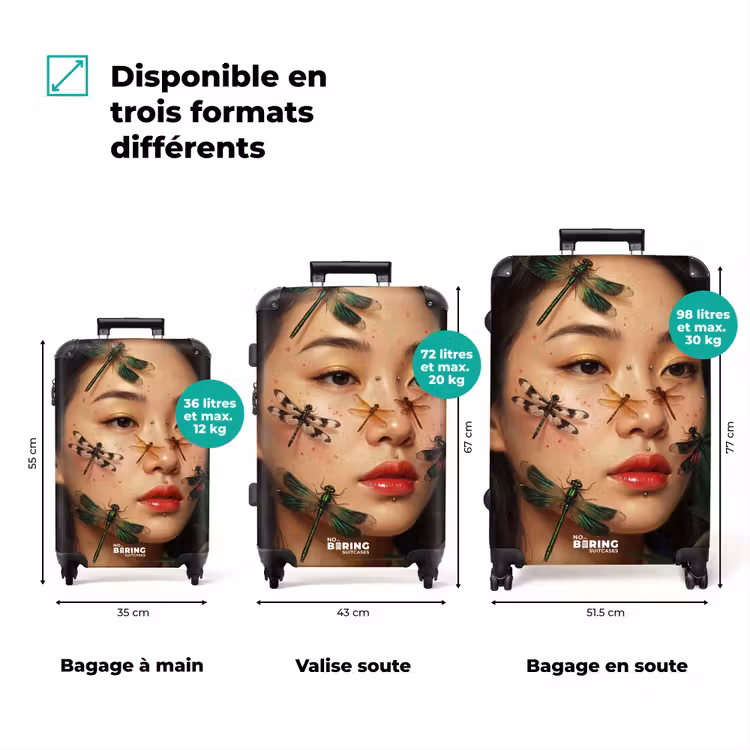 Valise - Femme - Insectes - Nature - Portrait - Vert — 1
