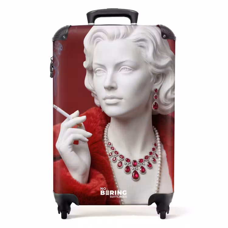 Valise - Femme - Manteau de fourrure - Mode - Classique - Rouge — 1