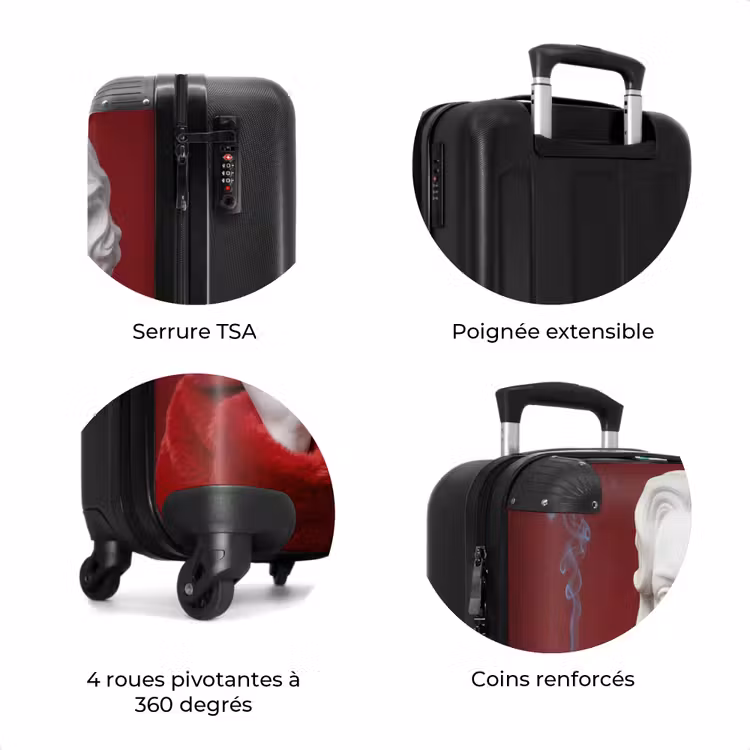 Valise - Femme - Manteau de fourrure - Mode - Classique - Rouge — 8
