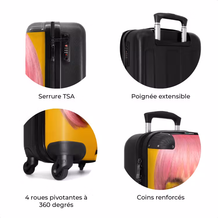 Valise - Femme - Portrait - Abstrait - Coloré - Jaune — 8