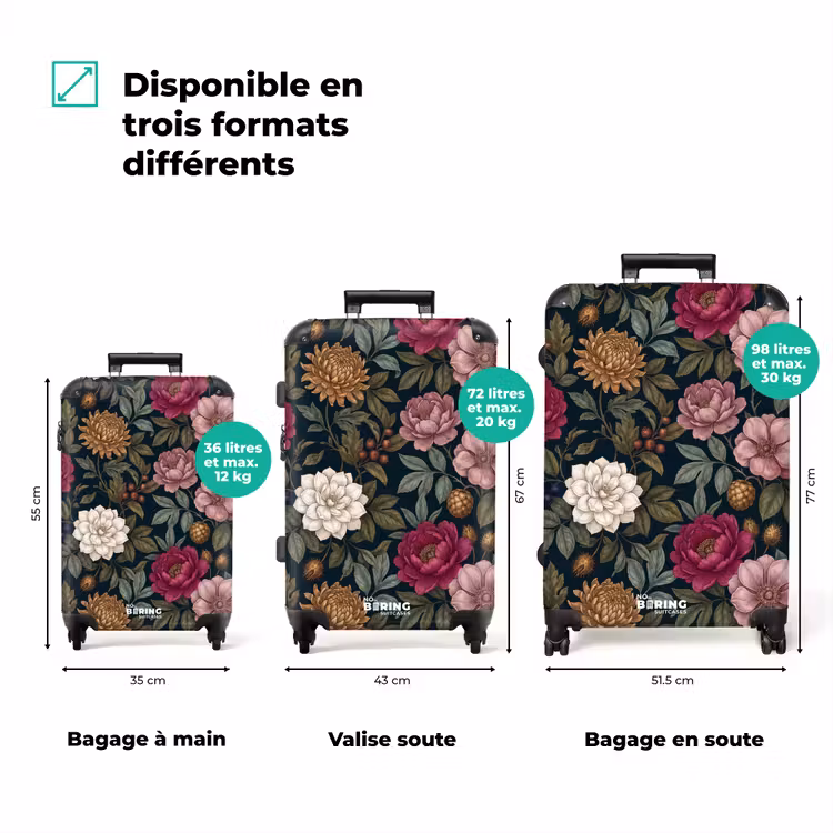 Valise - Fleurs - Botanique - Illustration - Sombre - Vintage — 1