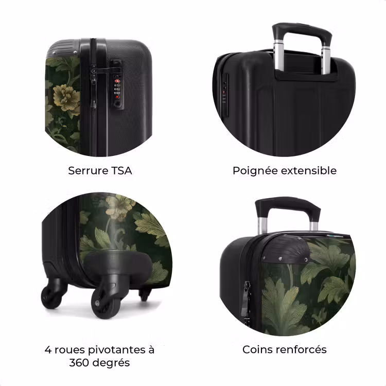 Valise - Foncé - Vert - Or - Botanique — 8