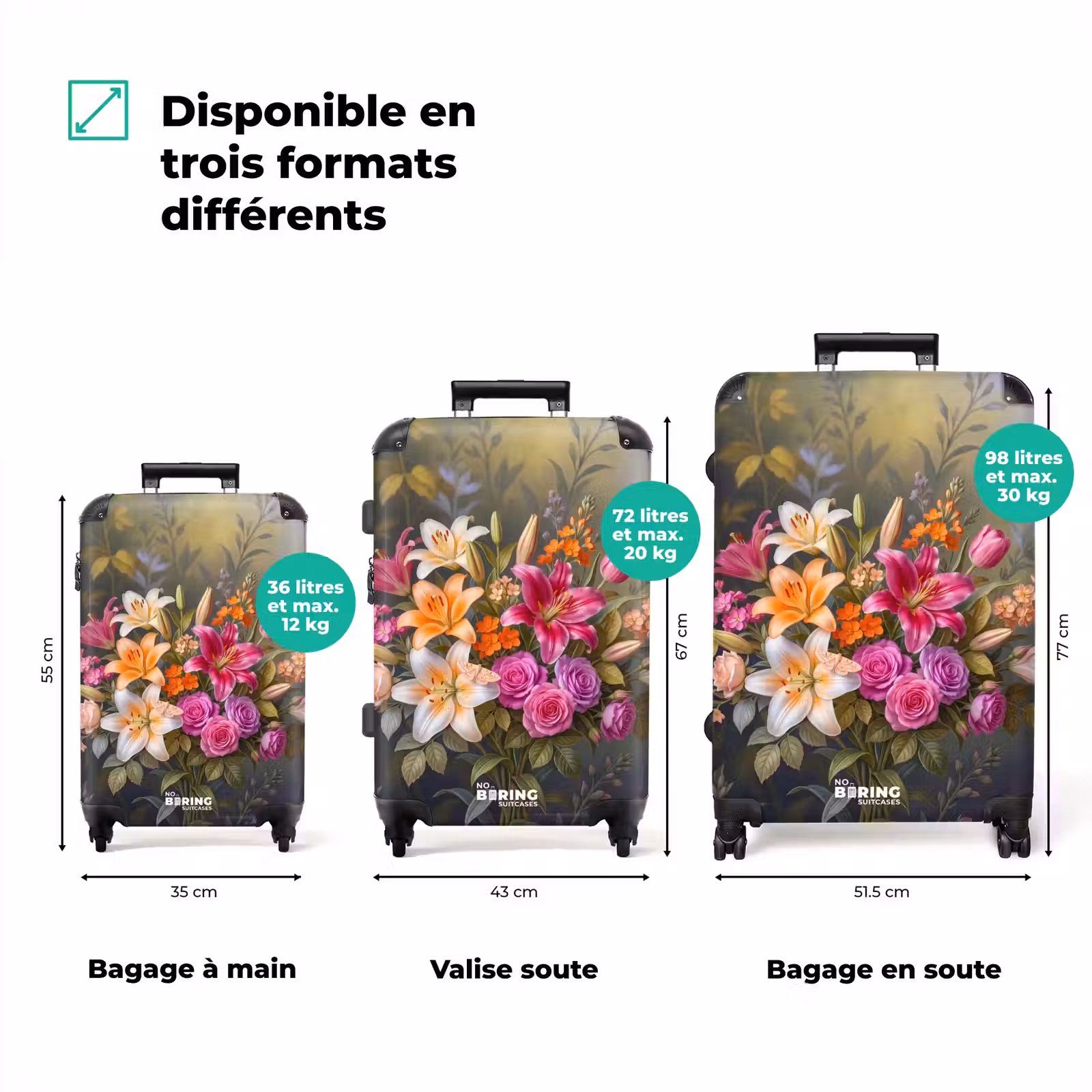 Valise - Fleurs - Bouquet - Nature - Coloré - Moderne — 1
