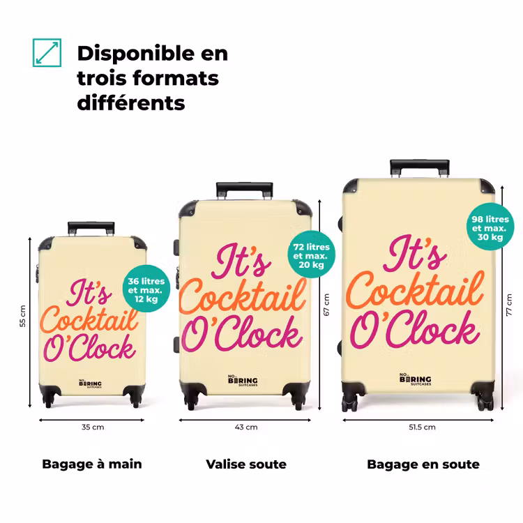 Valise - Cocktail O'Clock - Jaune - Rétro — 1