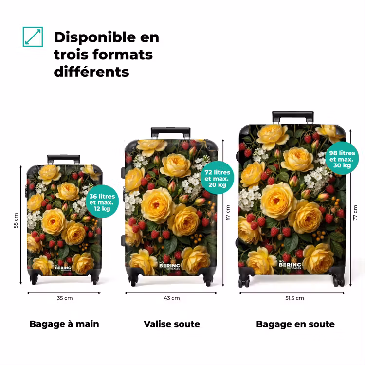 Valise - Fleurs - Bouquet - Nature - Classique - Jaune — 1