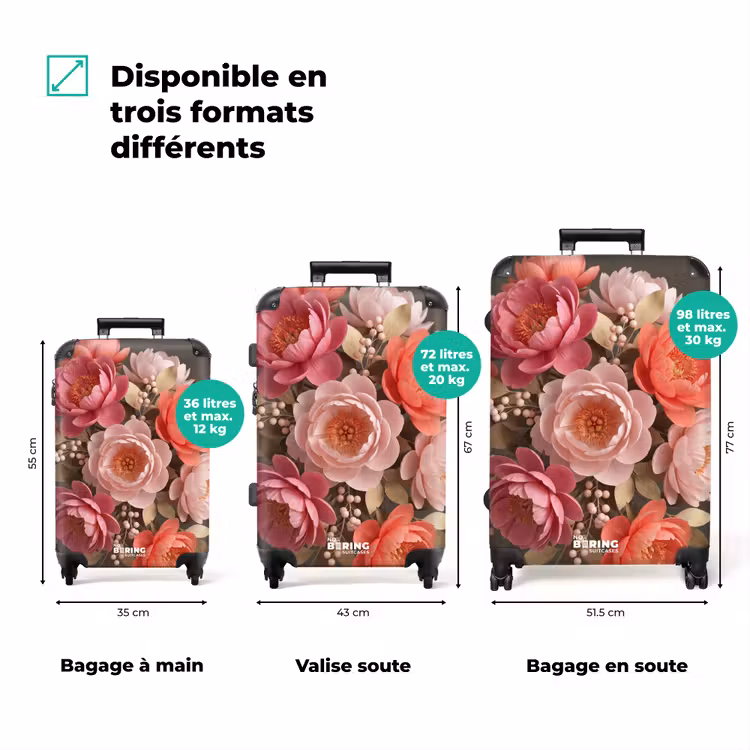 Valise - Fleurs - Fleurs en boutons - Doux - Corail - Décoration — 1