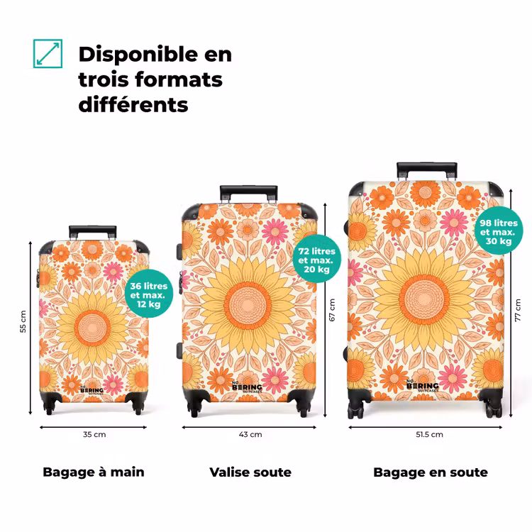 Valise - Fleurs - Mandala - Motif - Coloré — 1