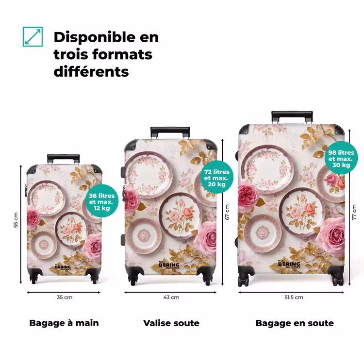 Valise - Fleurs - Motif - Vintage - Rose - Décoration — 1
