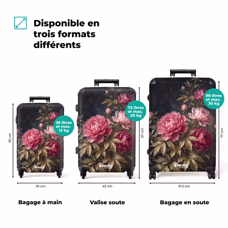 Valise - Fleurs - Rose - Classique - Nature — 1