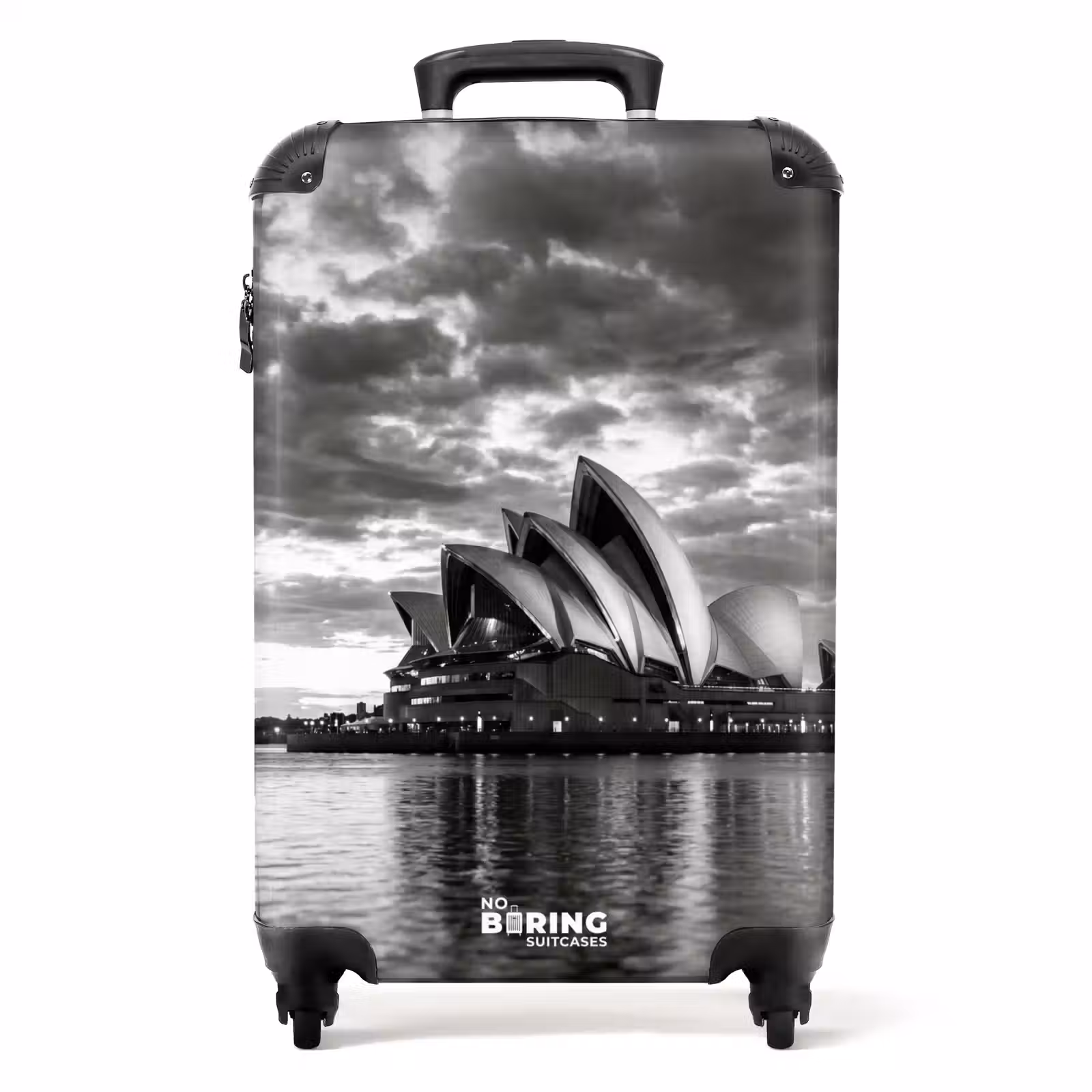Valise - Architecture - Eau - Ville - Moderne - Noir - Blanc — 1