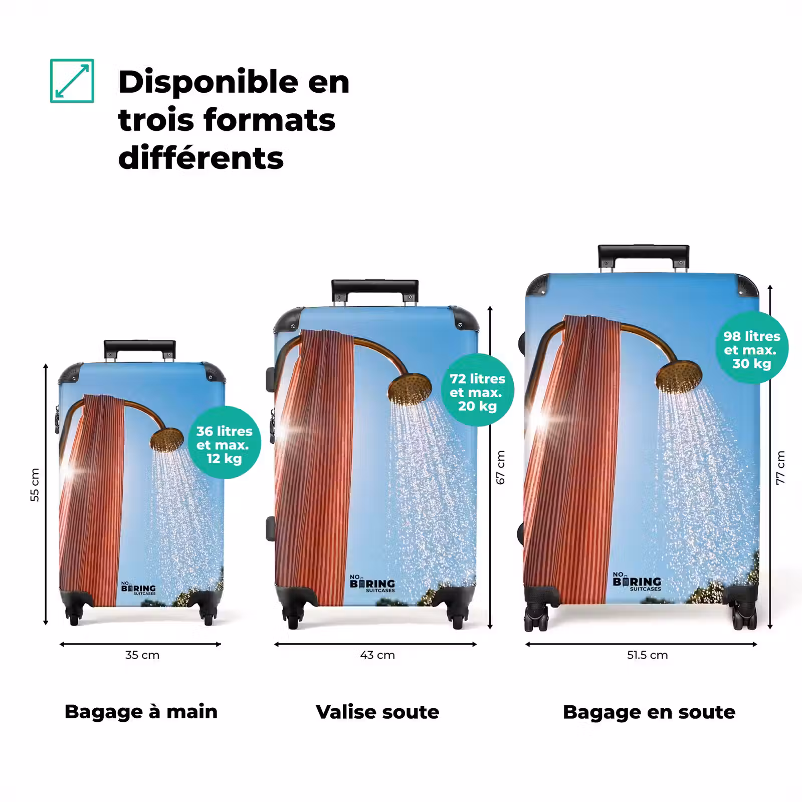 Valise - Douche - Eau - Été - Bleu — 1