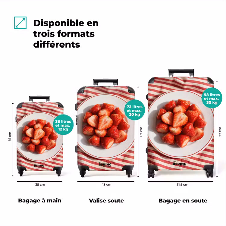 Valise - Alimentation - Fraises - Fruits - Été - Rouge — 1