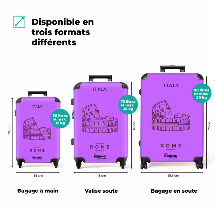 Valise - Architecture - Colisée - Rome - Minimaliste - Violet — 3