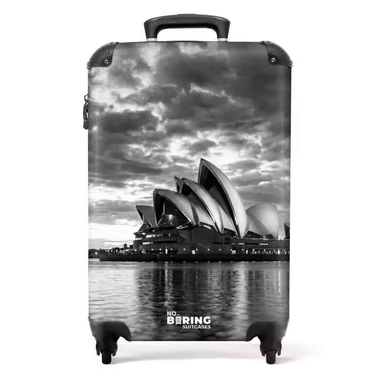 Valise - Architecture - Eau - Ville - Moderne - Noir - Blanc — 1