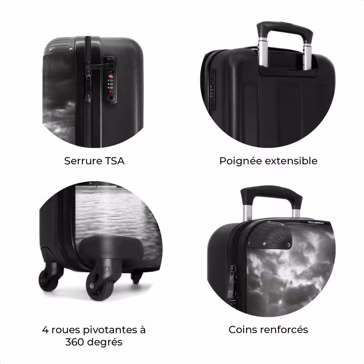 Valise - Architecture - Eau - Ville - Moderne - Noir - Blanc — 8