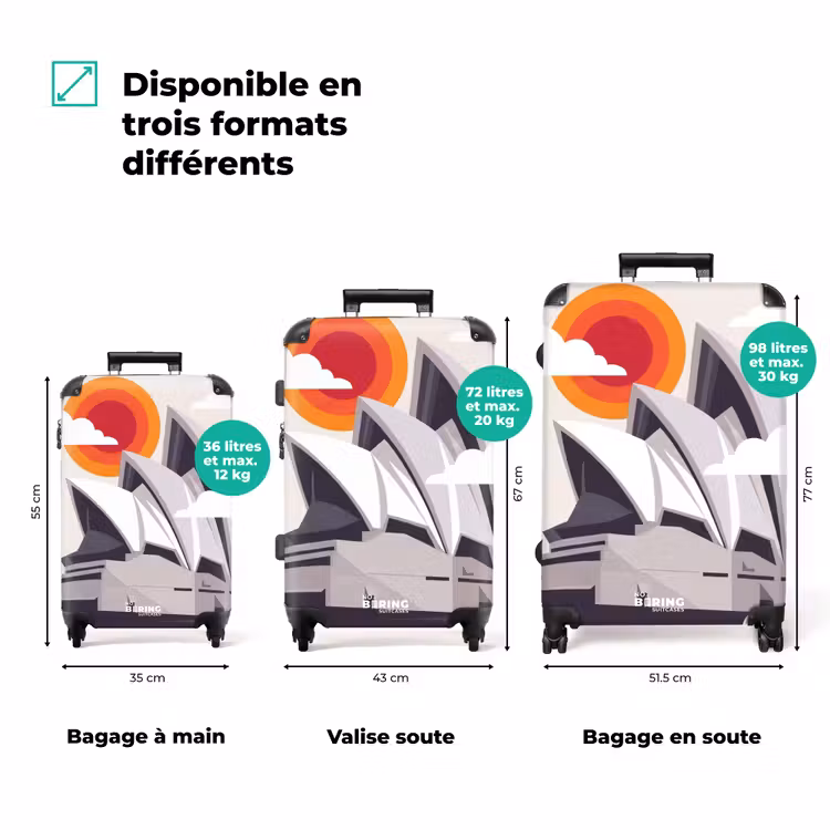 Valise - Architecture - Paysage urbain - Moderne - Gris - Orange — 3