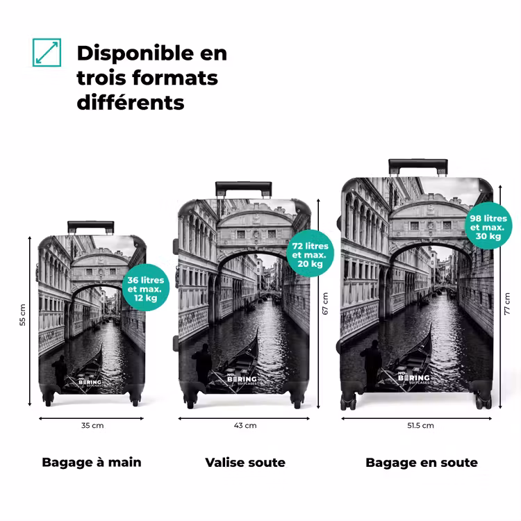 Valise - Bateau - Voie navigable - Ville - Noir - Blanc - Architecture — 3