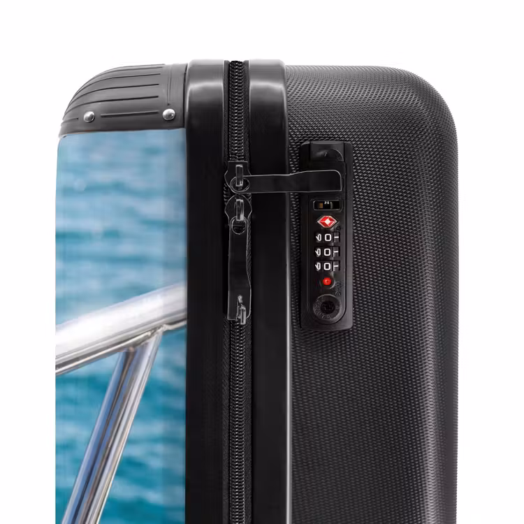 Valise - Bikini - Balustrade - Mer - Été - Bleu — 6