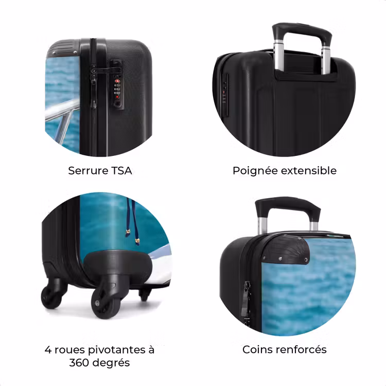 Valise - Bikini - Balustrade - Mer - Été - Bleu — 8