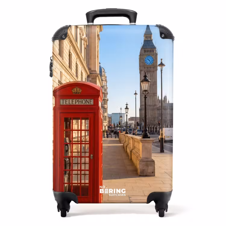 Valise - Cabine téléphonique - Rouge - Londres - Ville - Architecture — 1