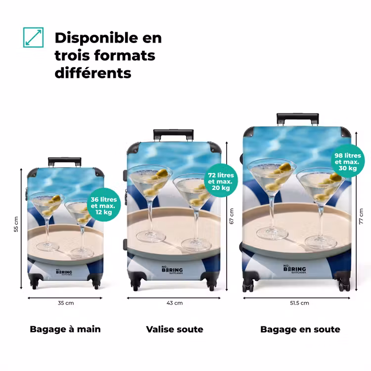 Valise - Cocktail - Piscine - Été - Bleu — 3