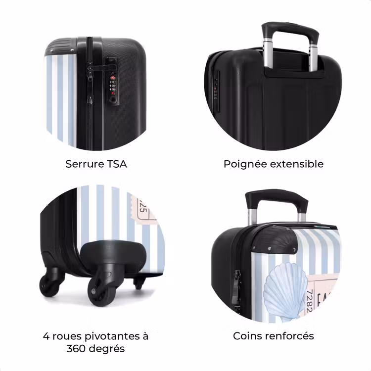Valise - Coquillage - Océan - Côte - Bleu - Illustration — 8