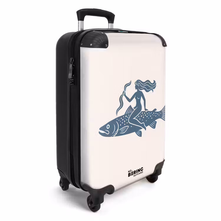 Valise - Femme - Poisson - Fantaisie - Abstrait - Bleu — 2
