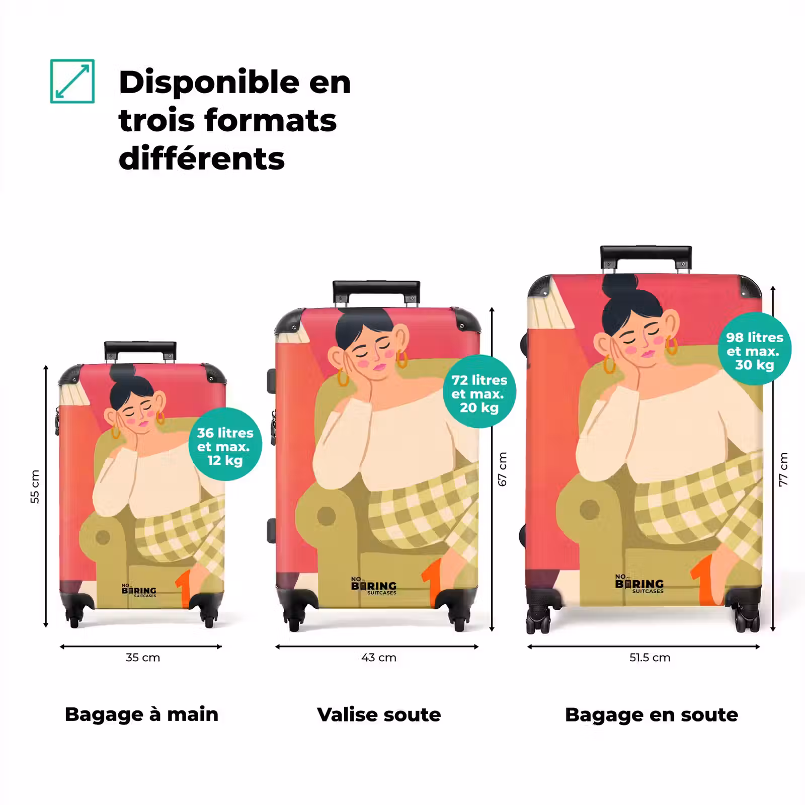 Valise - Femme - Calme - Intérieur - Moderne - Art — 1